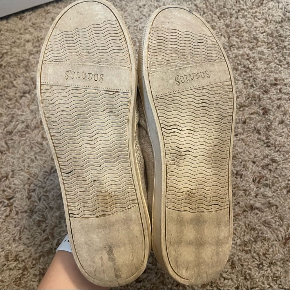 Soludos Frenchie Embroidered Beige Slip On Canvas Shoes size 8 - Picture 4 of 5